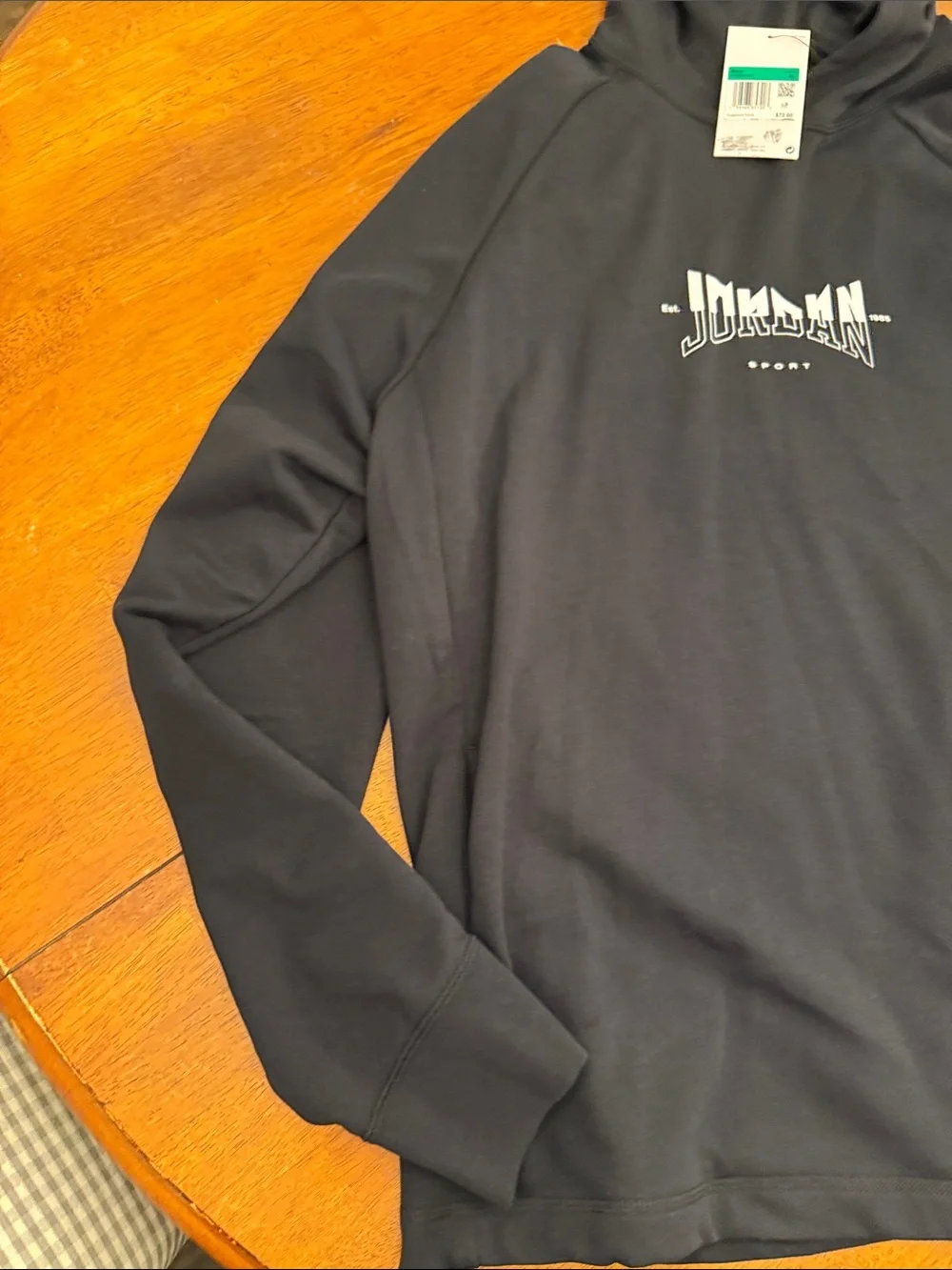 Jordan Dri-Fit Sport FQ6808-010 Black Graphic Fleece Hoodie Men’s XL